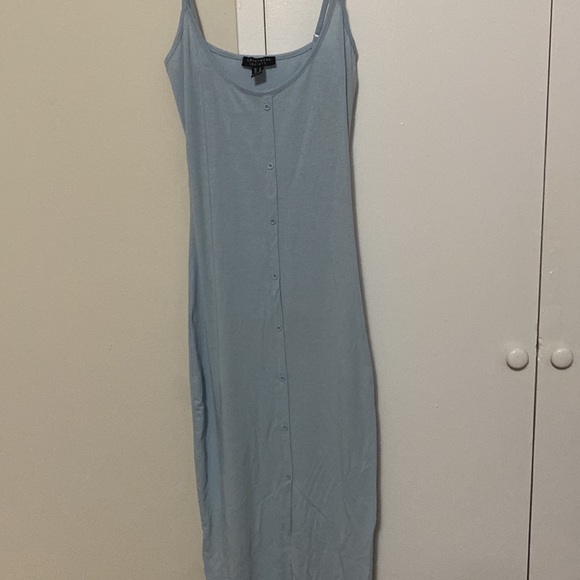 NWT pink and blue maxi dress with slit in front - Picture 6 of 6